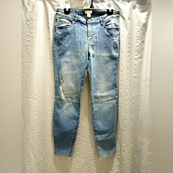 Express High Rise Blue Jeans Classic Ankle Style - Picture 1 of 2